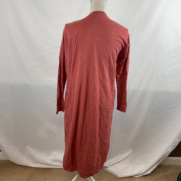 Three Bird Nest Duster Cardigan S Rose Pink Open Front Long Sleeve Pockets - Picture 9 of 14